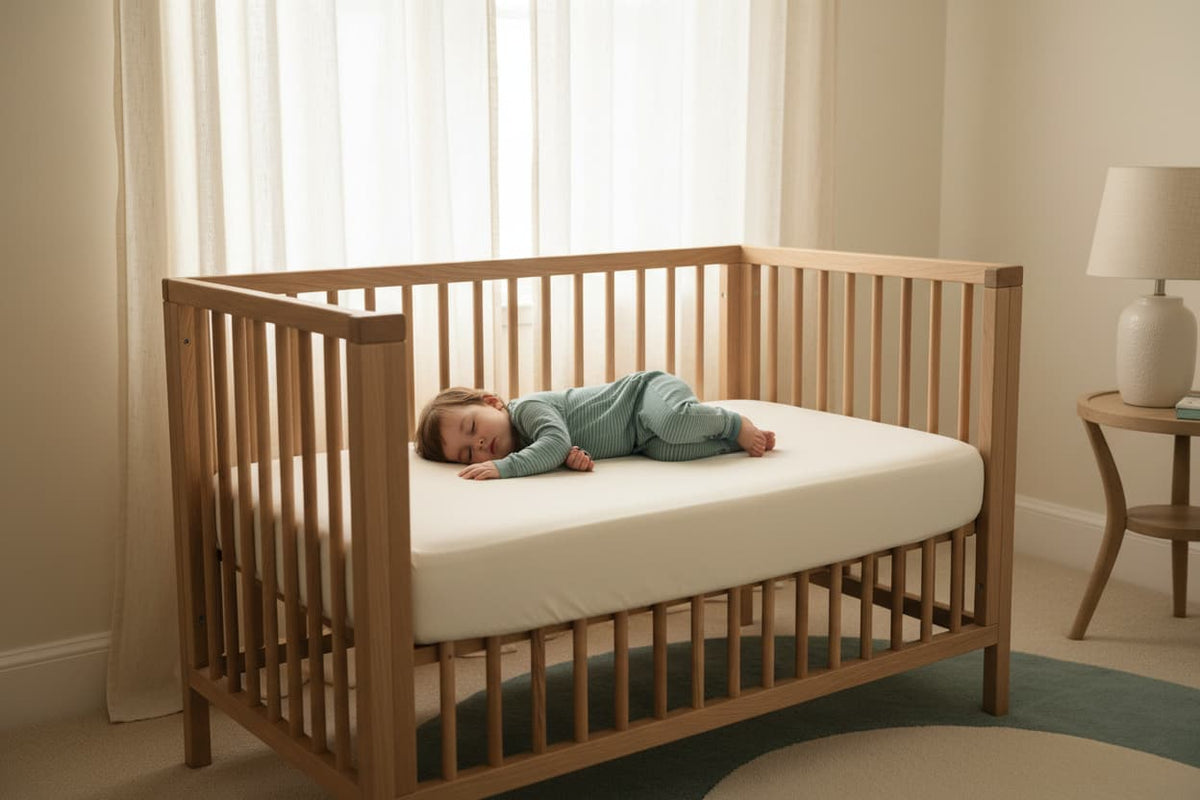 Toddler sleeping safely in a crib — how much sleep does a toddler need