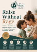 Book cover of 'Raise Without Rage' by My Parent Playbook with a mother and child embracing.