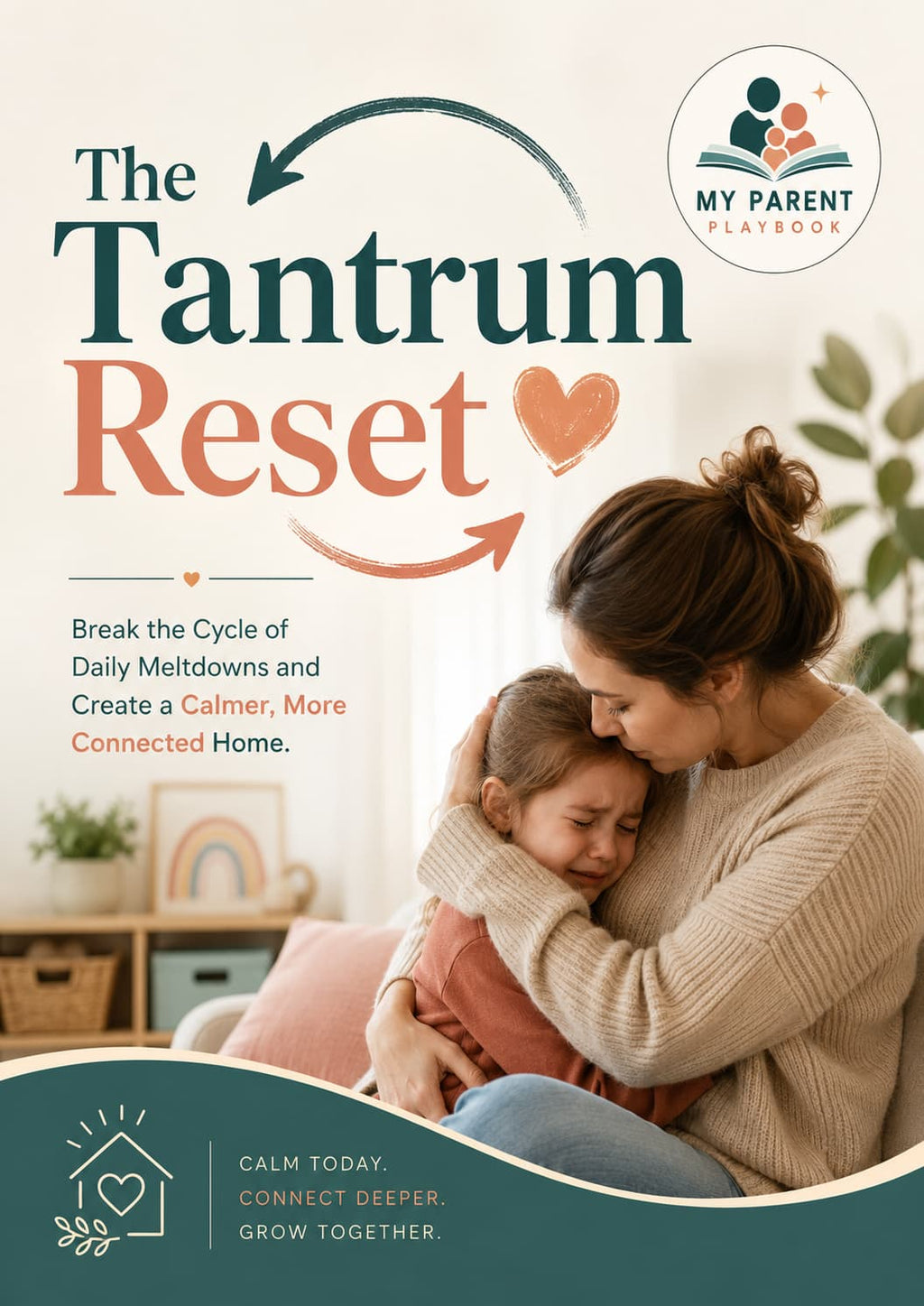 Cover of The Tantrum Reset printable parenting guide, helping parents manage toddler tantrums and daily meltdowns with calm, positive discipline strategies.